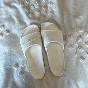 White Birkenstock Barbados slides